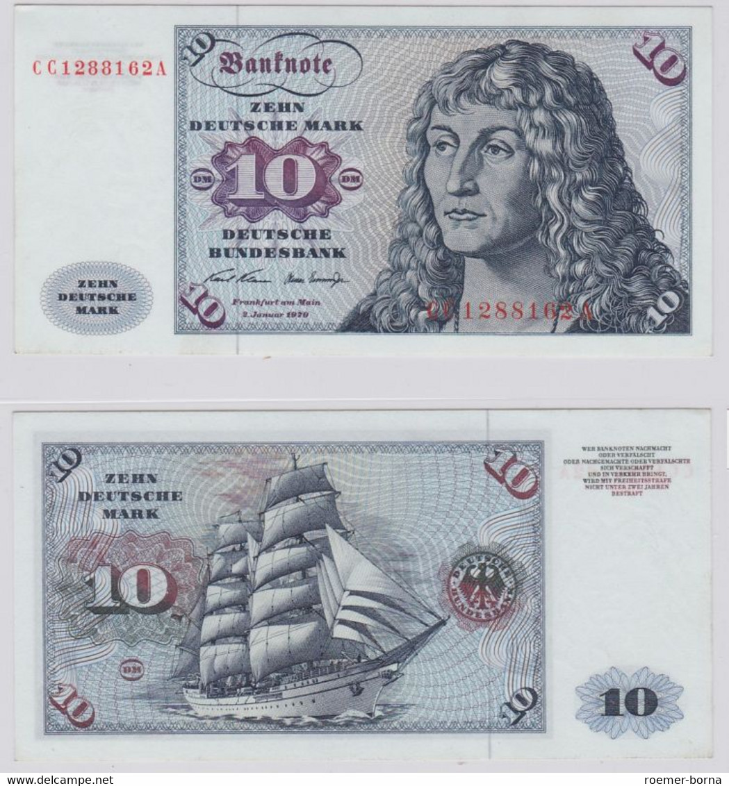 T146538 Banknote 10 DM Deutsche Mark Ro. 270a Schein 2.Jan. 1970 KN CC 1288162 A - 10 Deutsche Mark