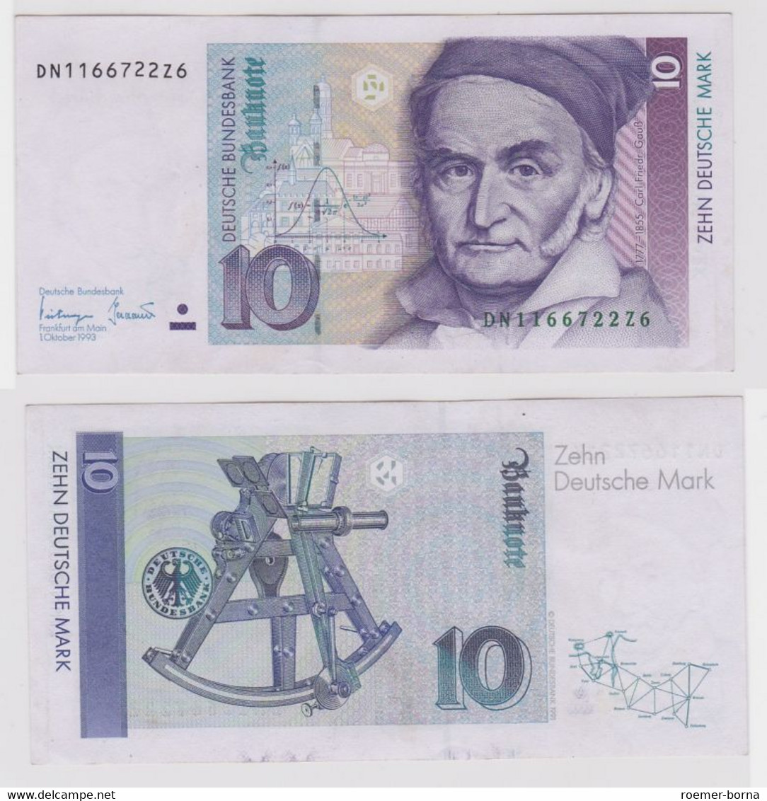 T146540 Banknote 10 DM Deutsche Mark Ro. 303a Schein 1.Okt. 1993 KN DN 1166722Z6 - 10 Deutsche Mark