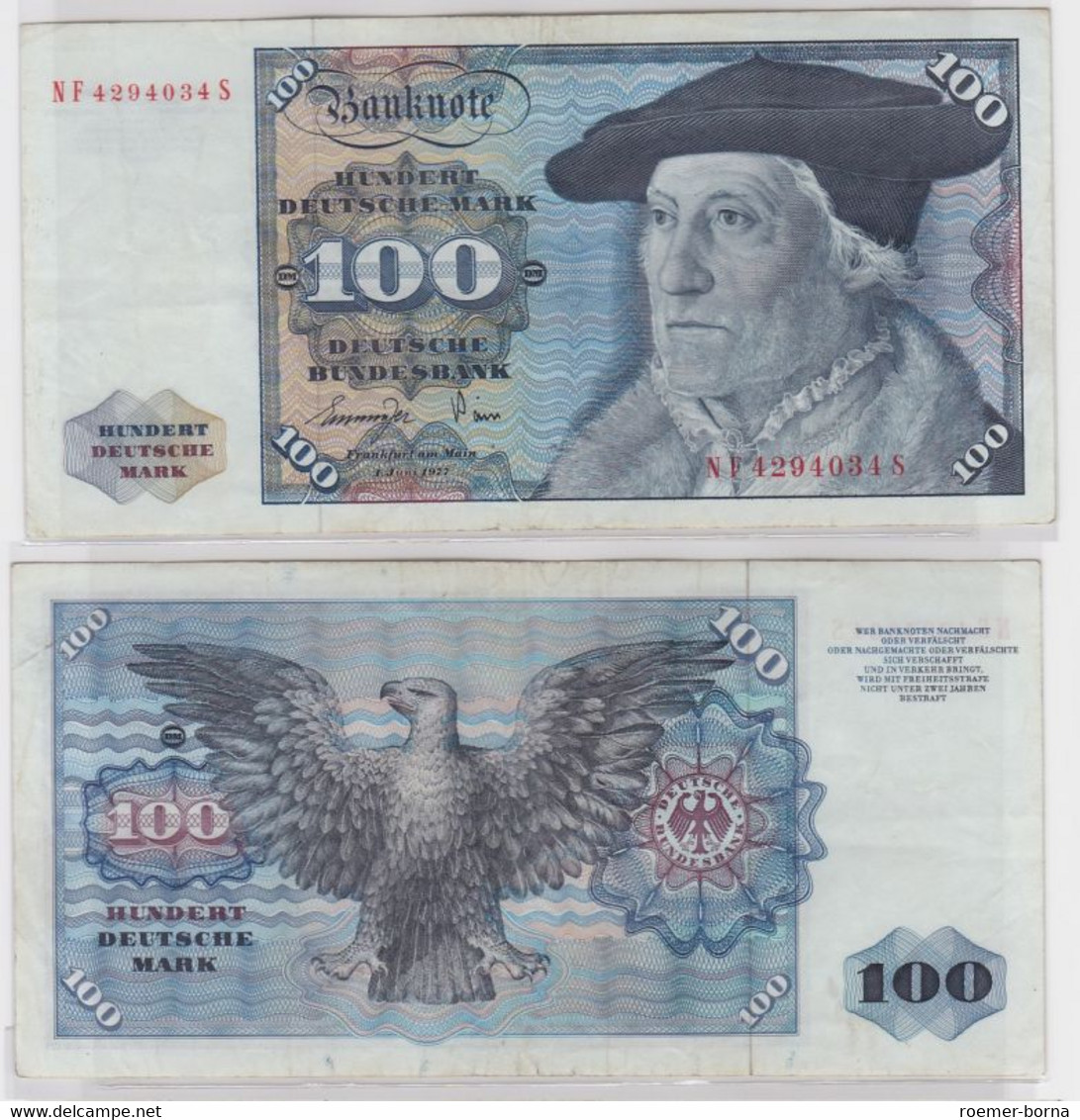 T146559 Banknote 100 DM Deutsche Mark Ro 278a Schein 1.Juni 1977 KN NF 4294034 S - 100 DM