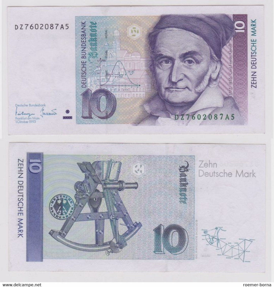 T146575 Banknote 10 DM Deutsche Mark Ro. 303a Schein 1.Okt. 1993 KN DZ 7602087A5 - 10 Deutsche Mark