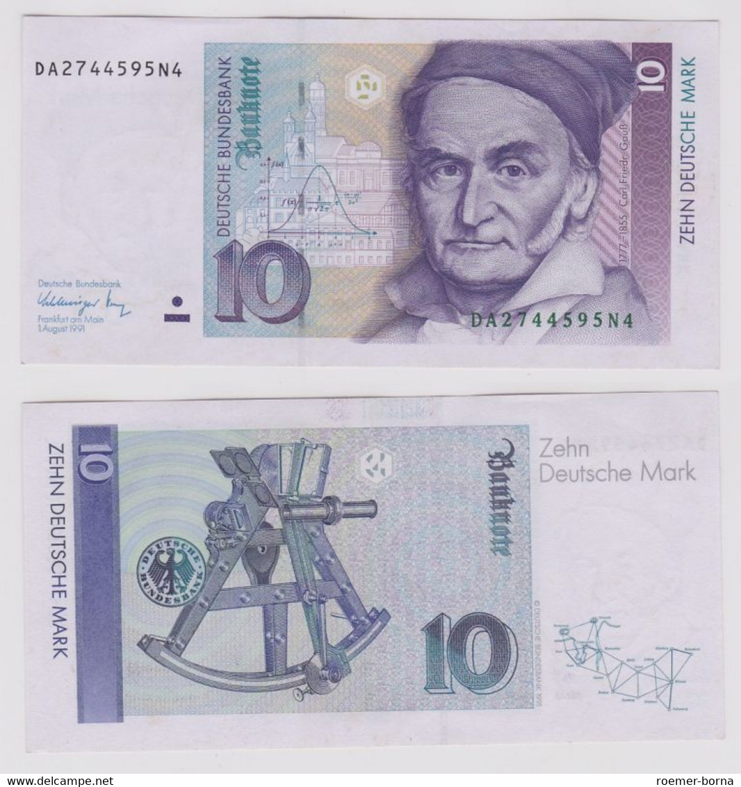 T146588 Banknote 10 DM Deutsche Mark Ro. 297a Schein 1.Aug. 1991 KN DA 2744595N4 - 10 Deutsche Mark