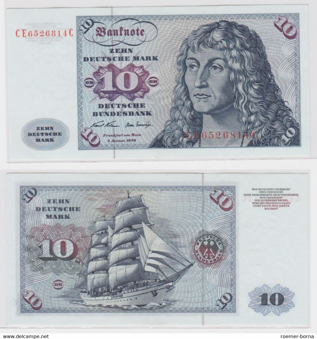 T146648 Banknote 10 DM Deutsche Mark Ro. 270b Schein 2.Jan. 1970 KN CE 6526814 C - 10 DM