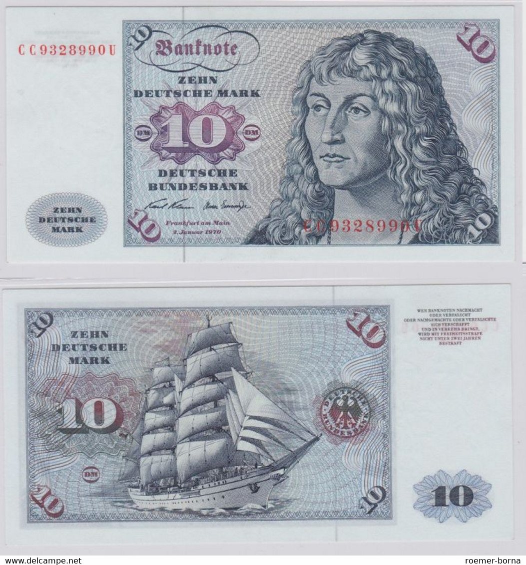 T146653 Banknote 10 DM Deutsche Mark Ro. 270a Schein 2.Jan. 1970 KN CC 9328990 U - 10 DM