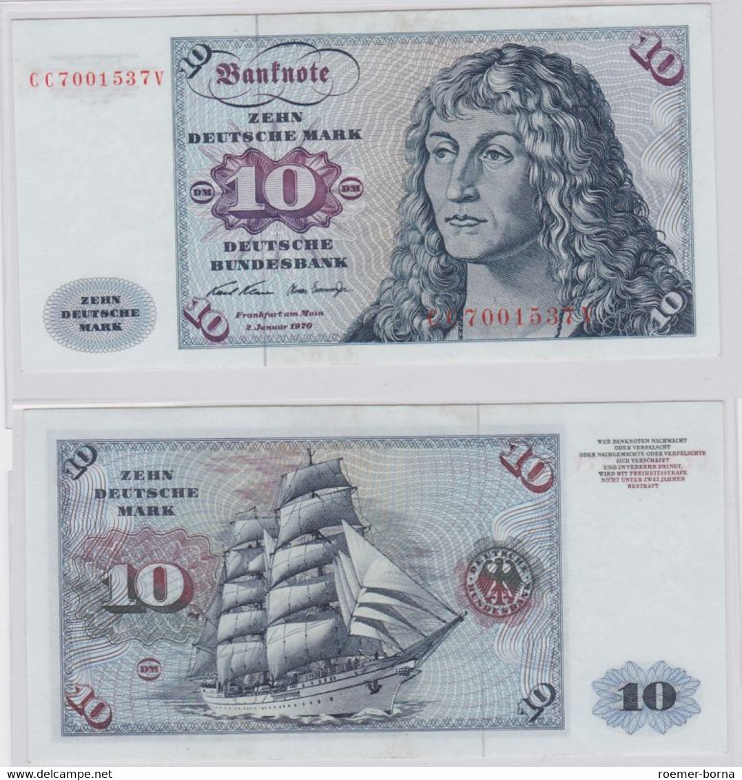 T146684 Banknote 10 DM Deutsche Mark Ro. 270a Schein 2.Jan. 1970 KN CC 7001537 V - 10 DM