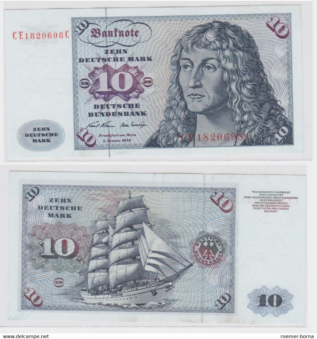 T146686 Banknote 10 DM Deutsche Mark Ro. 270b Schein 2.Jan. 1970 KN CE 1820698 C - 10 DM