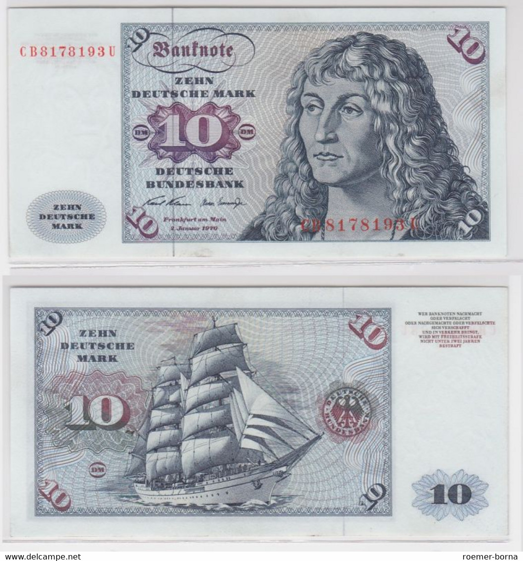 T146727 Banknote 10 DM Deutsche Mark Ro. 270a Schein 2.Jan. 1970 KN CB 8178193 U - 10 Deutsche Mark