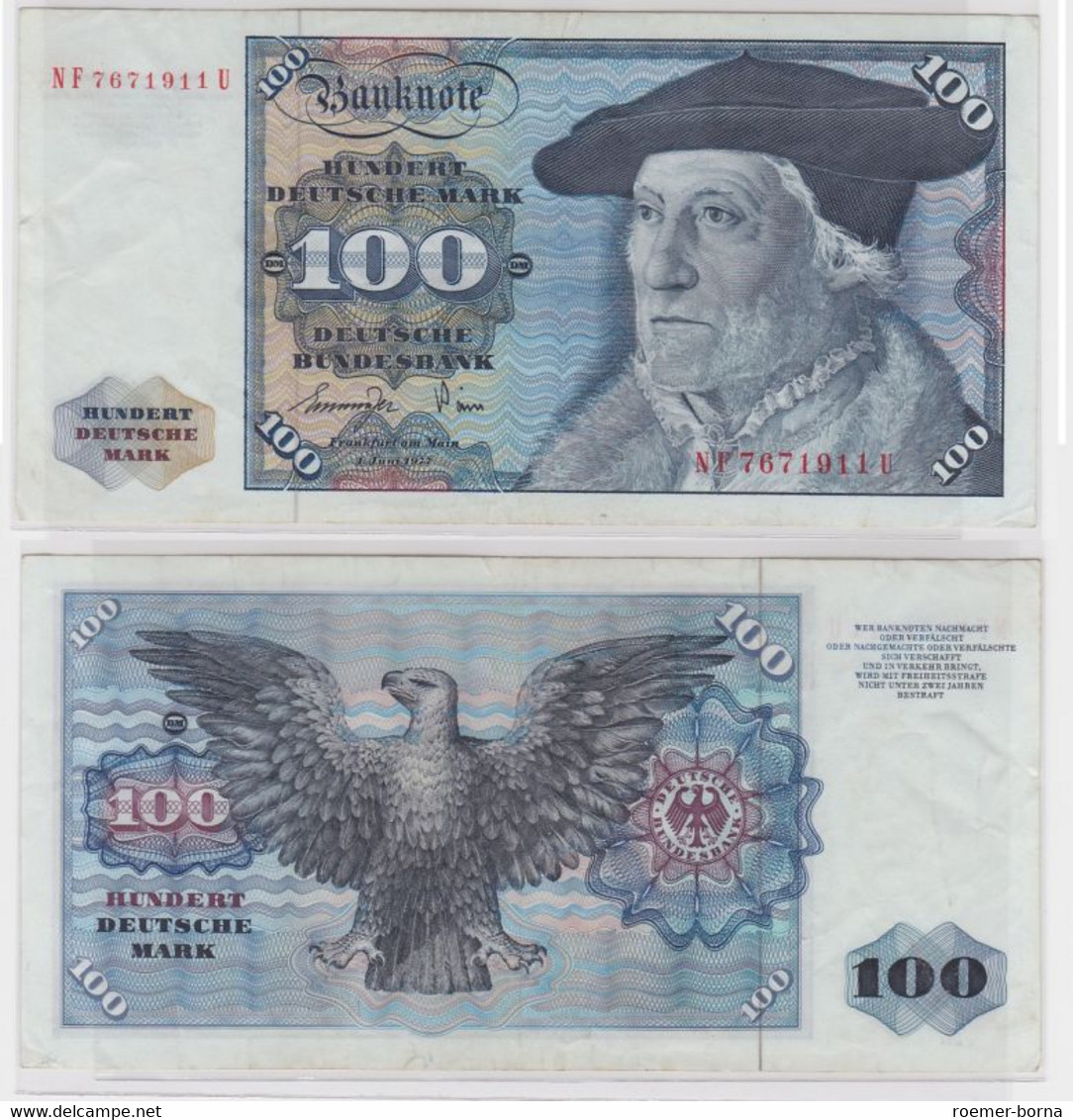 T146731 Banknote 100 DM Deutsche Mark Ro 278a Schein 1.Juni 1977 KN NF 7671911 U - 100 Deutsche Mark