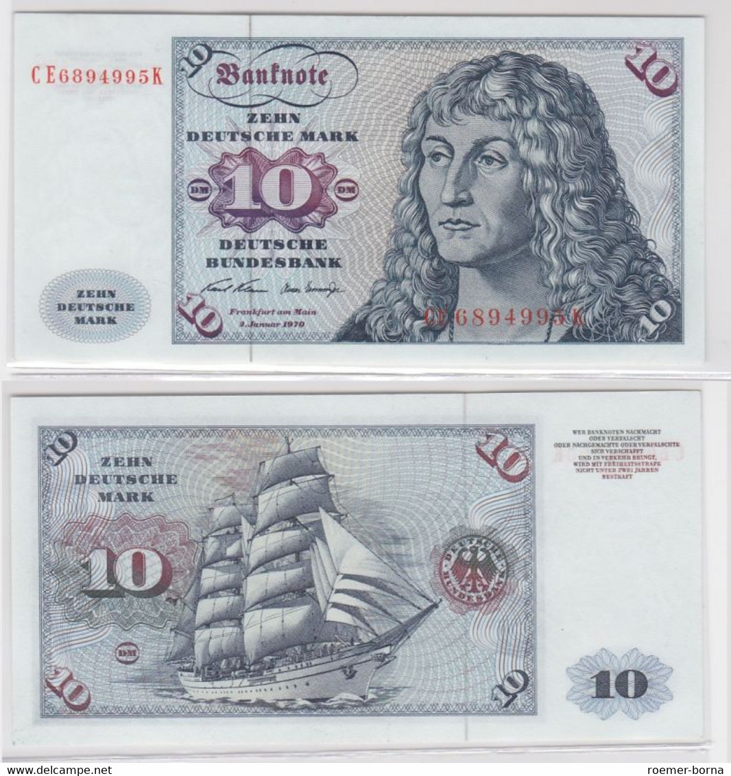 T146732 Banknote 10 DM Deutsche Mark Ro. 270b Schein 2.Jan. 1970 KN CE 6894995 K - 10 Deutsche Mark