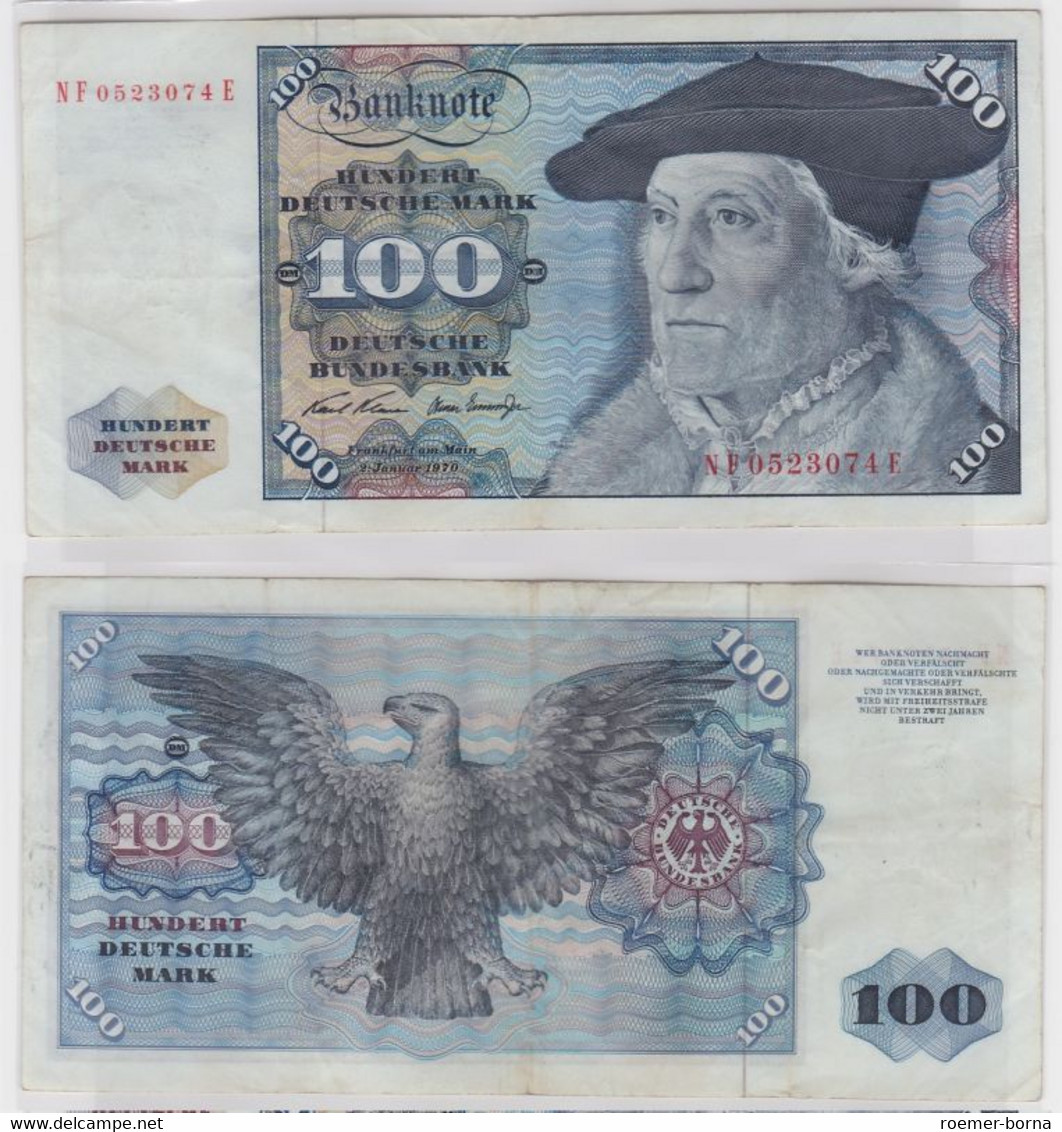 T146742 Banknote 100 DM Deutsche Mark Ro. 273b Schein 2.Jan 1970 KN NF 0523074 E - 100 DM