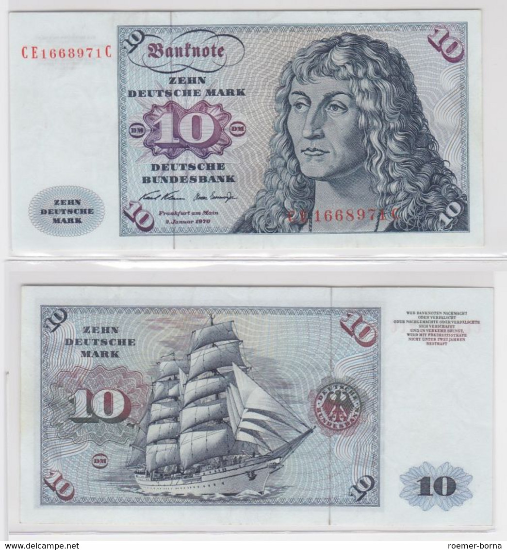 T146748 Banknote 10 DM Deutsche Mark Ro. 270b Schein 2.Jan. 1970 KN CE 1668971 C - 10 DM