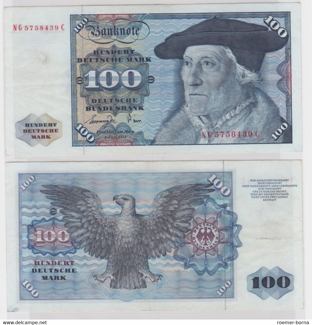 T146753 Banknote 100 DM Deutsche Mark Ro 278a Schein 1.Juni 1977 KN NG 5758439 C - 100 Deutsche Mark