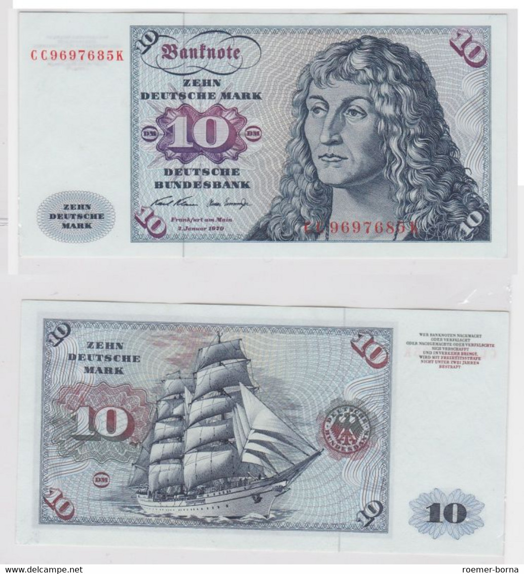 T146760 Banknote 10 DM Deutsche Mark Ro. 270a Schein 2.Jan. 1970 KN CC 9697685 K - 10 DM