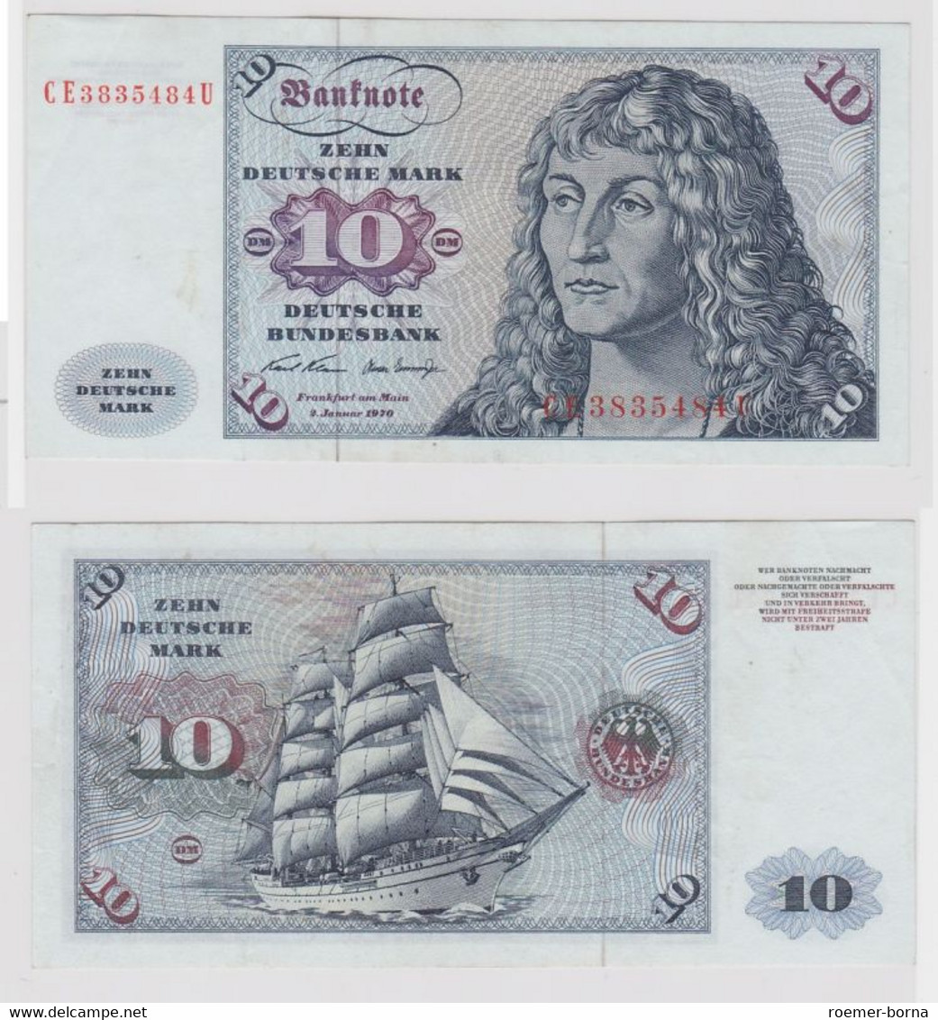 T146846 Banknote 10 DM Deutsche Mark Ro. 270b Schein 2.Jan. 1970 KN CE 3835484 U - 10 Deutsche Mark