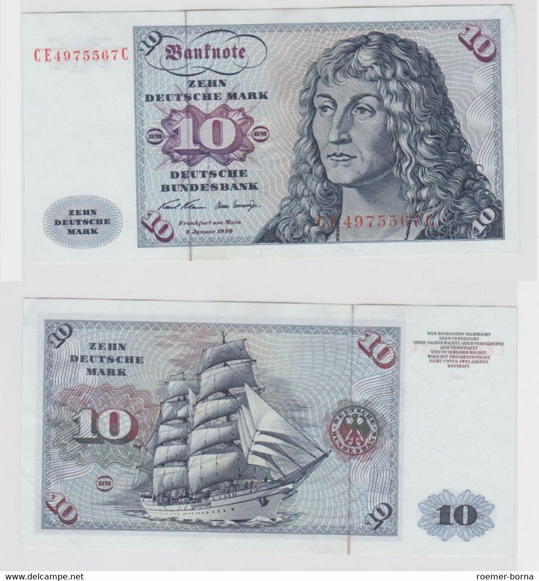 T146864 Banknote 10 DM Deutsche Mark Ro. 270b Schein 2.Jan. 1970 KN CE 4975567 C - 10 Deutsche Mark