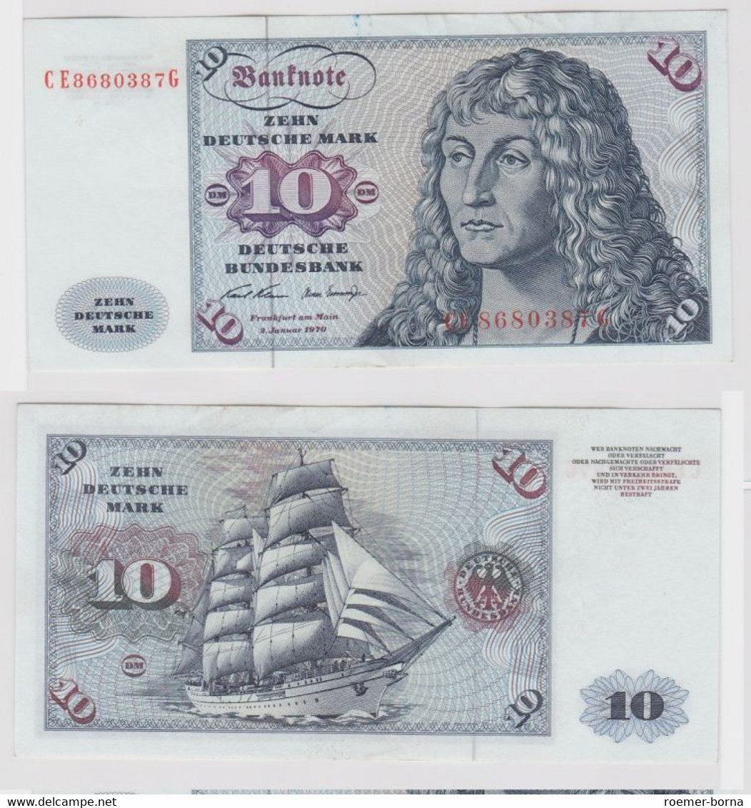 T146877 Banknote 10 DM Deutsche Mark Ro. 270b Schein 2.Jan. 1970 KN CE 8680387 G - 10 Deutsche Mark