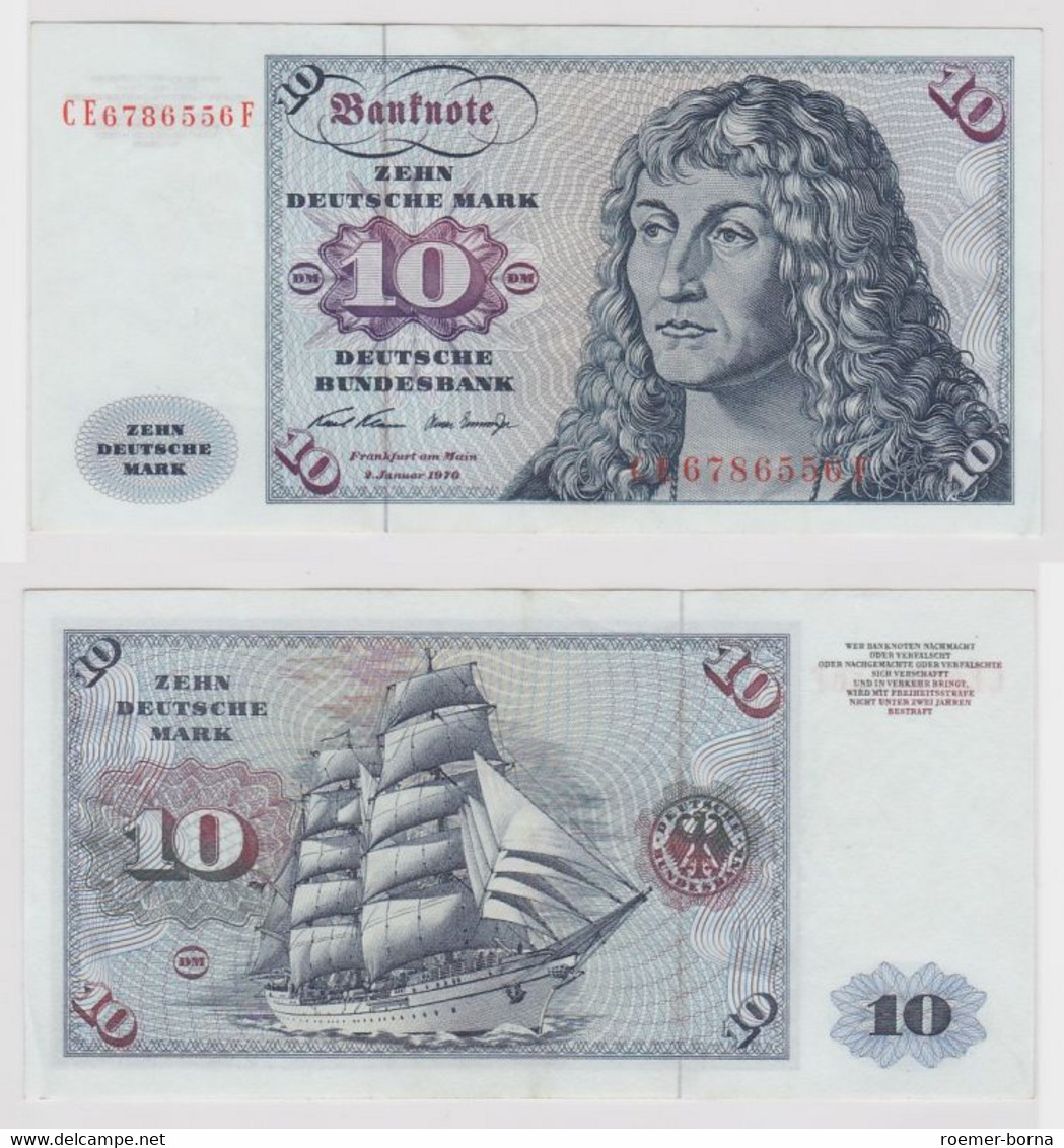 T146882 Banknote 10 DM Deutsche Mark Ro. 270b Schein 2.Jan. 1970 KN CE 6786556 F - 10 Deutsche Mark