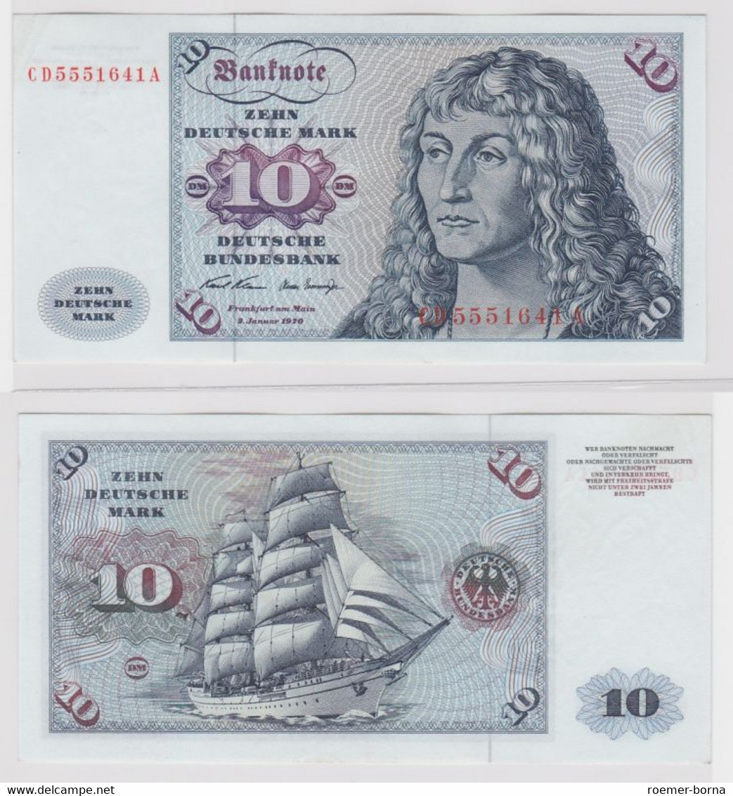 T146890 Banknote 10 DM Deutsche Mark Ro. 270a Schein 2.Jan. 1970 KN CD 5551641 A - 10 Deutsche Mark