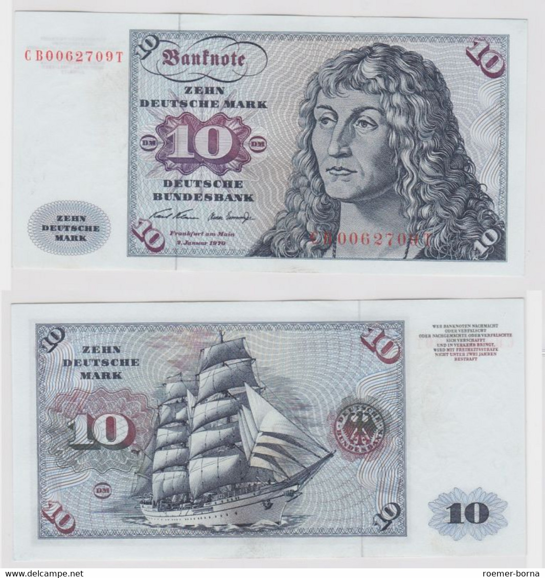 T146903 Banknote 10 DM Deutsche Mark Ro. 270a Schein 2.Jan. 1970 KN CB 0062709 T - 10 DM