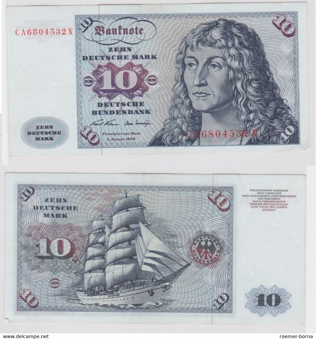 T146915 Banknote 10 DM Deutsche Mark Ro. 270a Schein 2.Jan. 1970 KN CA 6804532 N - 10 Deutsche Mark