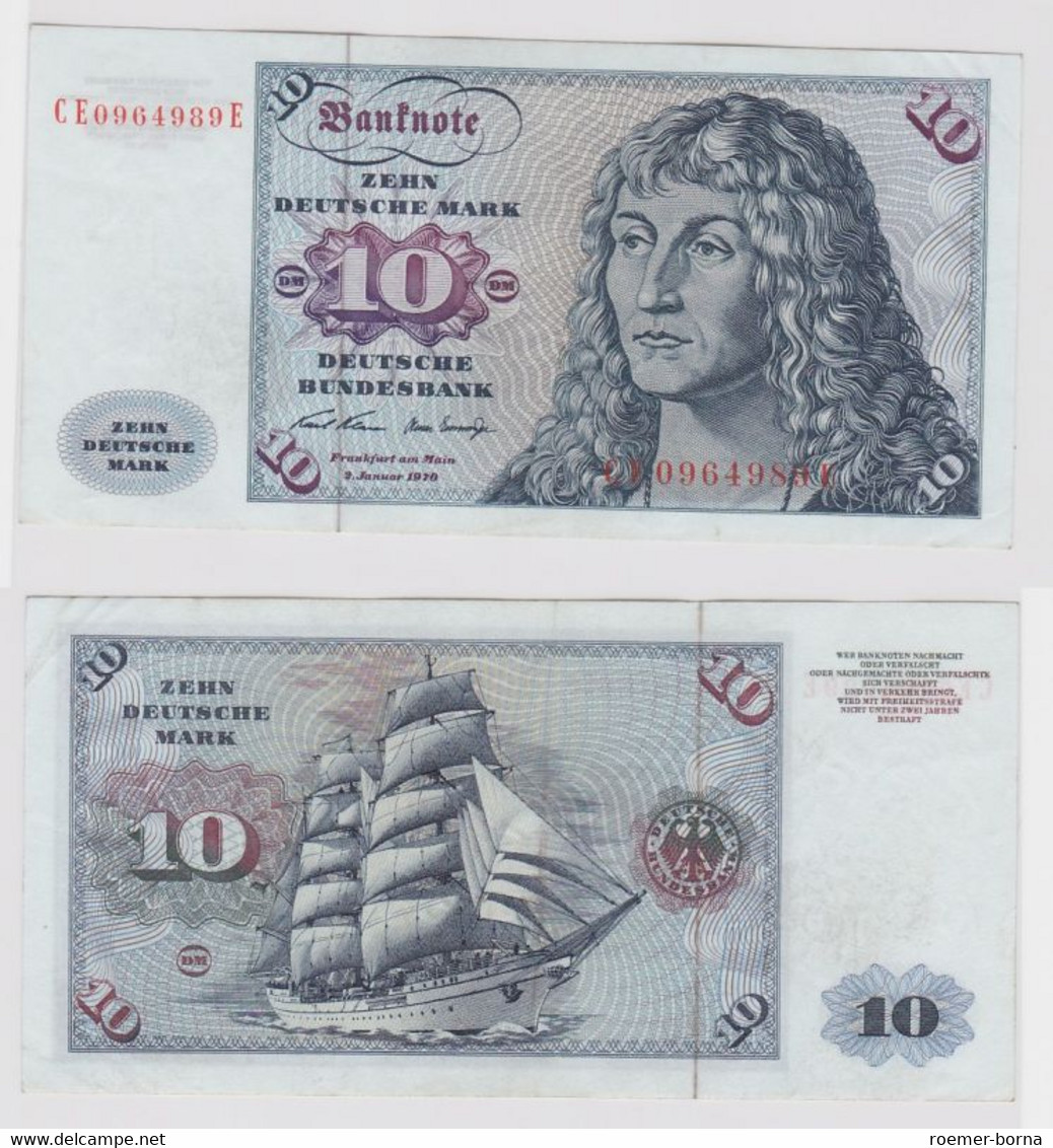T146922 Banknote 10 DM Deutsche Mark Ro. 270b Schein 2.Jan. 1970 KN CE 0964989 E - 10 DM