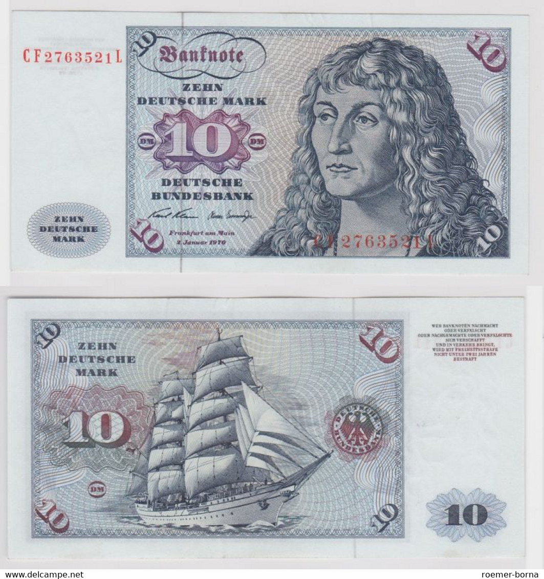 T146924 Banknote 10 DM Deutsche Mark Ro. 270b Schein 2.Jan. 1970 KN CF 2763521 L - 10 Deutsche Mark