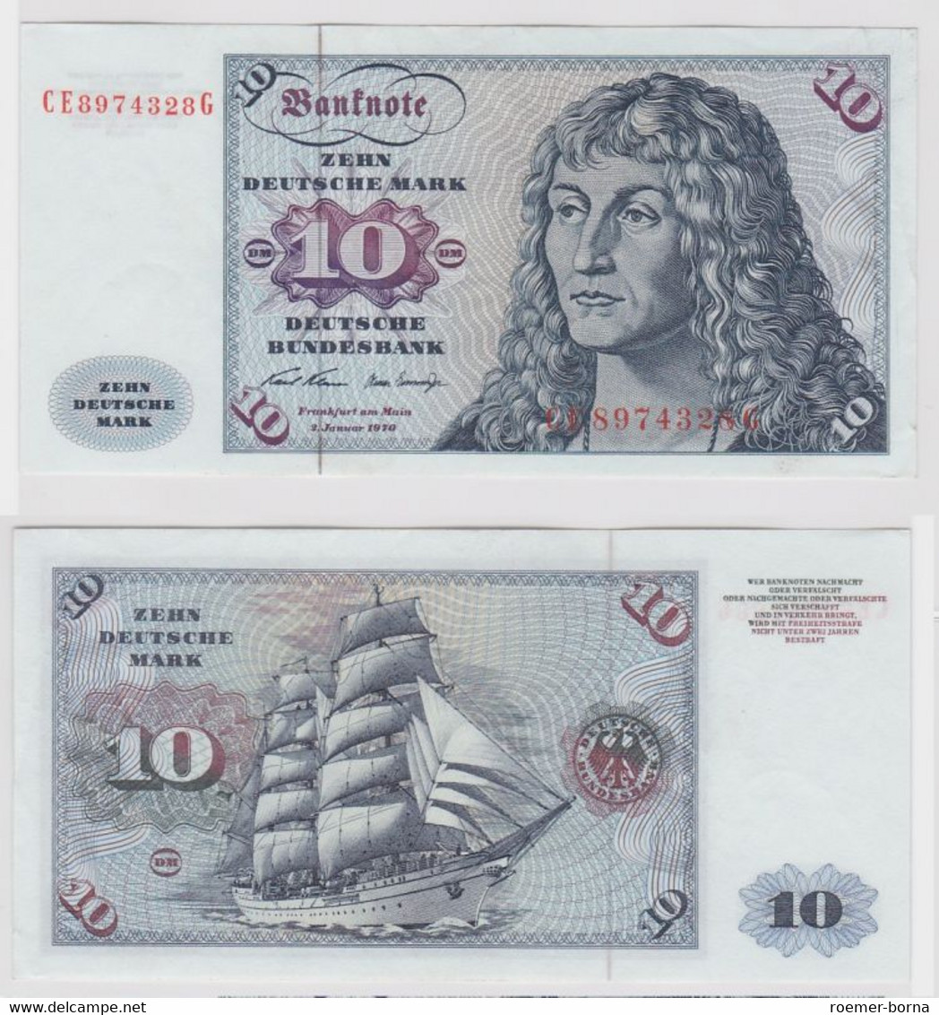 T146930 Banknote 10 DM Deutsche Mark Ro. 270b Schein 2.Jan. 1970 KN CE 8974328 G - 10 DM