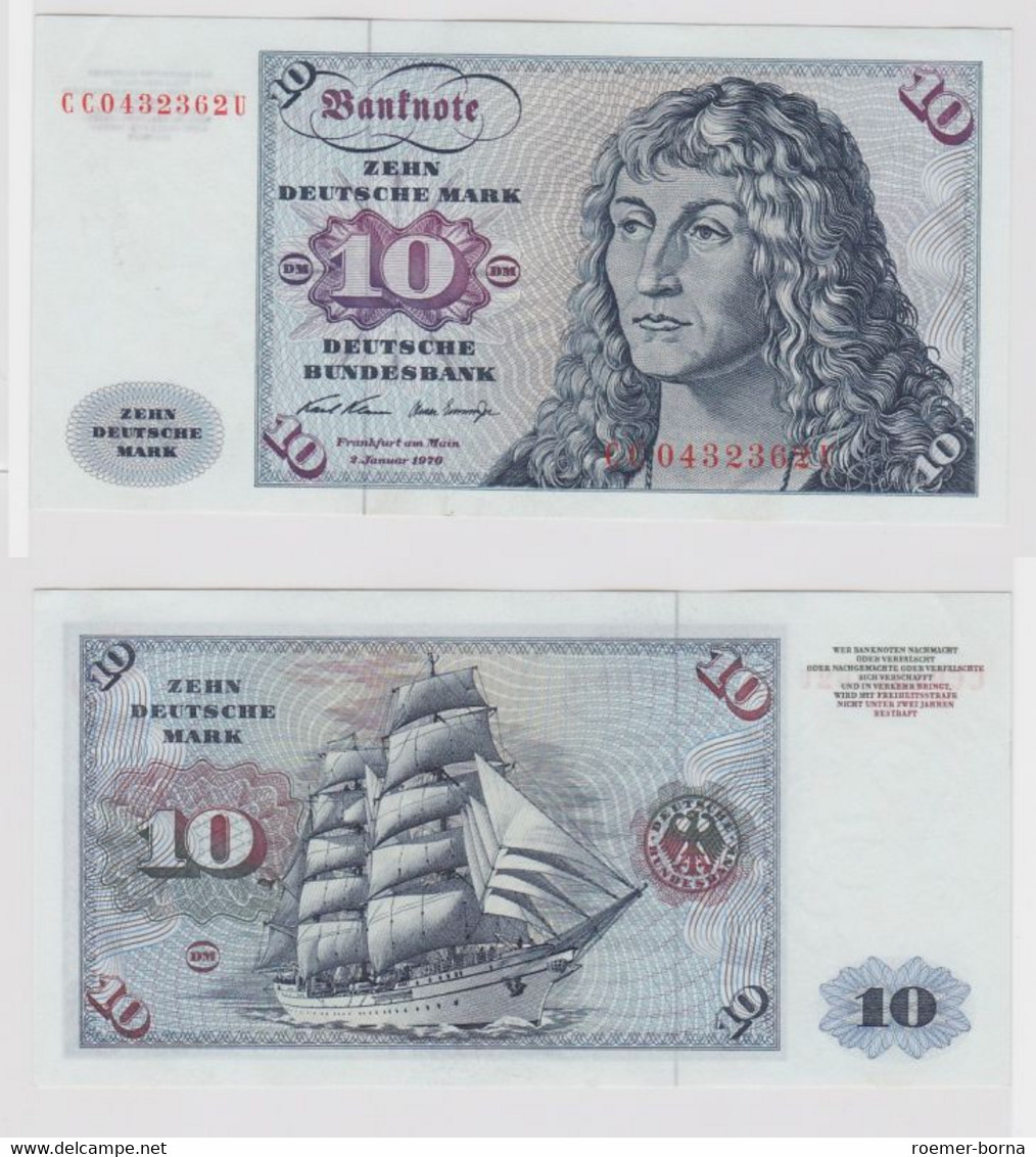 T146940 Banknote 10 DM Deutsche Mark Ro. 270a Schein 2.Jan. 1970 KN CC 0432362 U - 10 DM