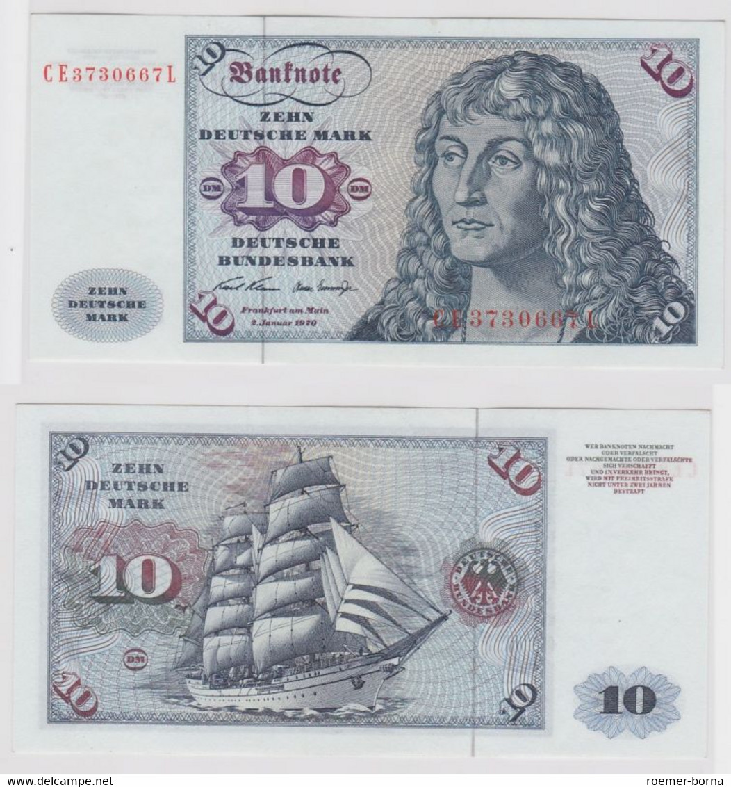 T146951 Banknote 10 DM Deutsche Mark Ro. 270b Schein 2.Jan. 1970 KN CE 3730667 L - 10 DM