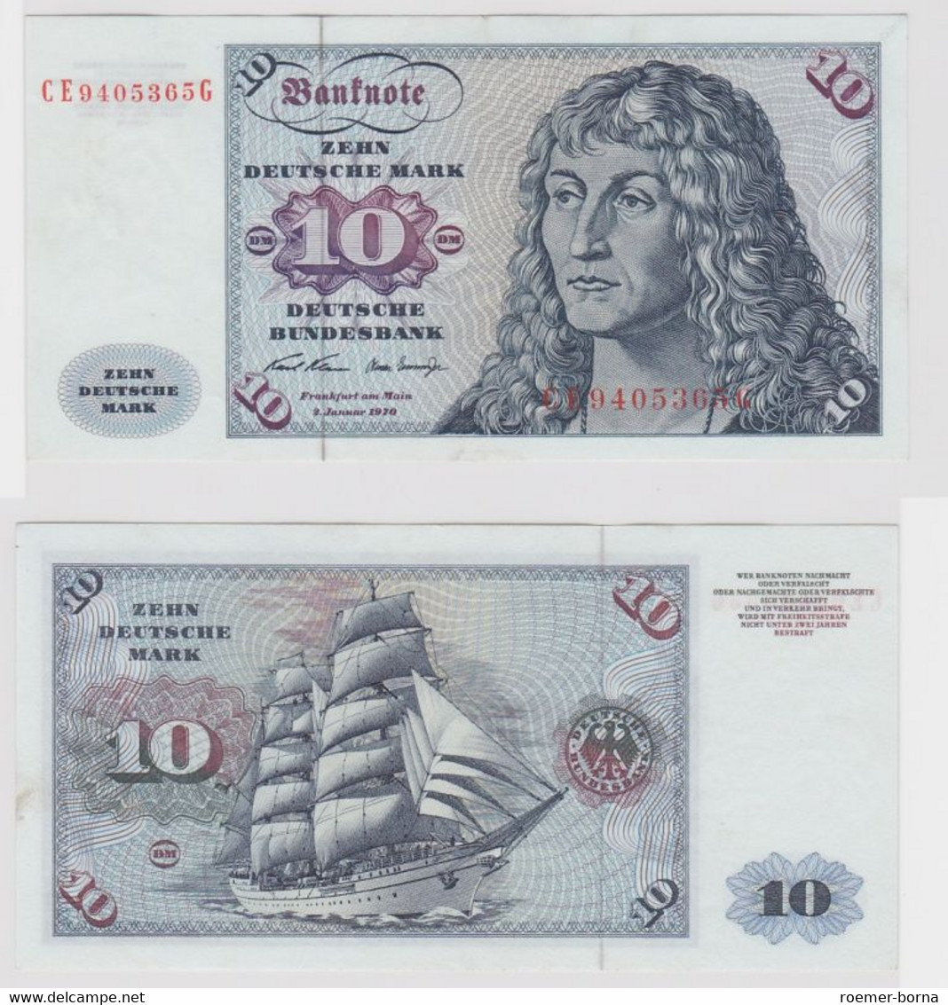 T146952 Banknote 10 DM Deutsche Mark Ro. 270b Schein 2.Jan. 1970 KN CE 9405365 G - 10 DM