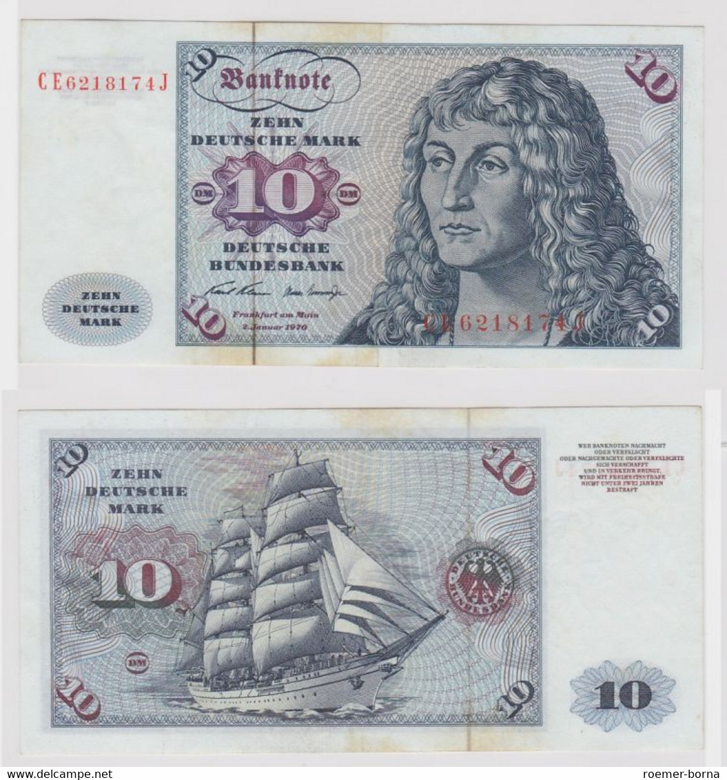 T146954 Banknote 10 DM Deutsche Mark Ro. 270b Schein 2.Jan. 1970 KN CE 6218174 J - 10 DM