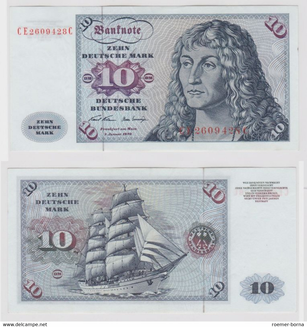 T146955 Banknote 10 DM Deutsche Mark Ro. 270b Schein 2.Jan. 1970 KN CE 2609428 C - 10 Deutsche Mark