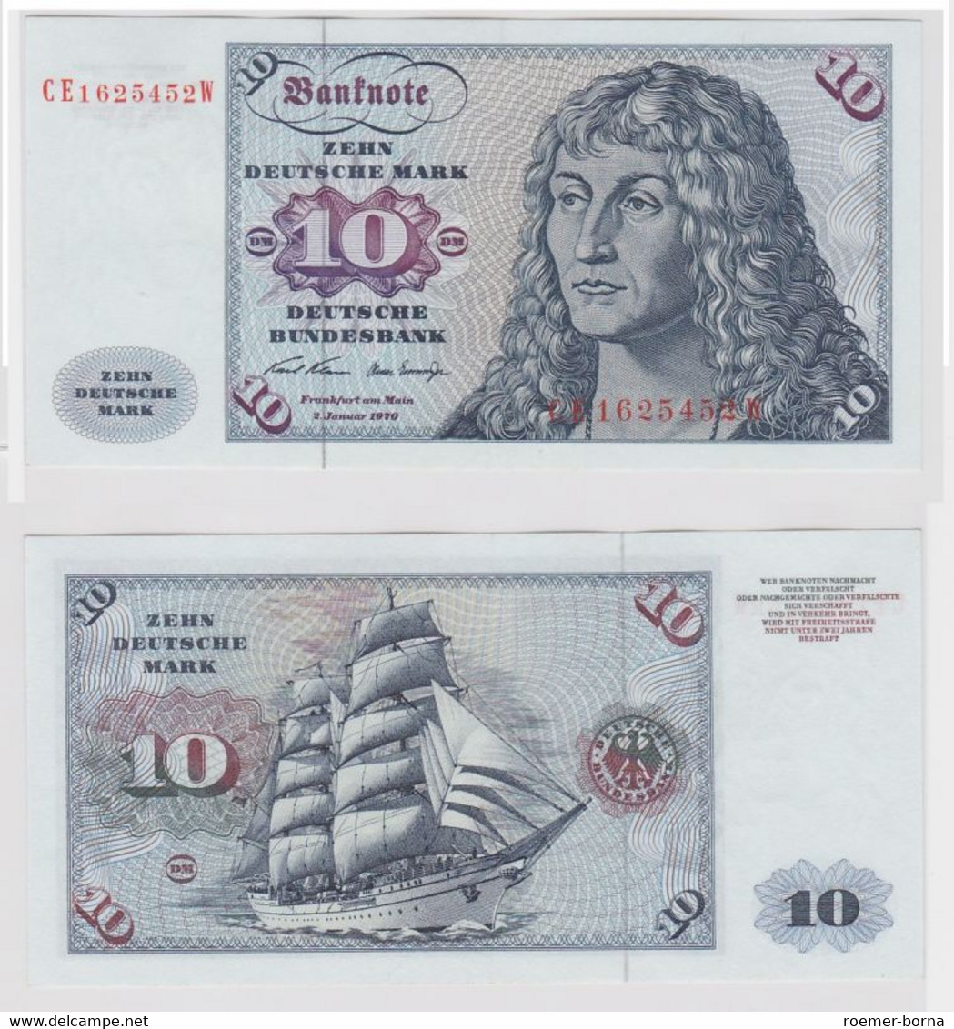 T146960 Banknote 10 DM Deutsche Mark Ro. 270b Schein 2.Jan. 1970 KN CE 1625452 W - 10 DM