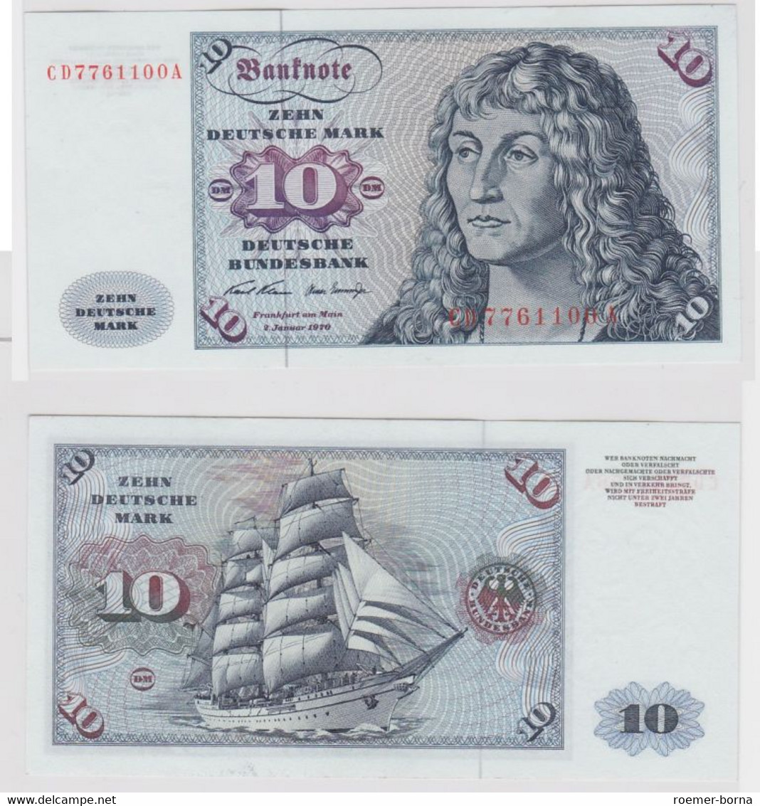 T147081 Banknote 10 DM Deutsche Mark Ro. 270a Schein 2.Jan. 1970 KN CD 7761100 A - 10 Deutsche Mark