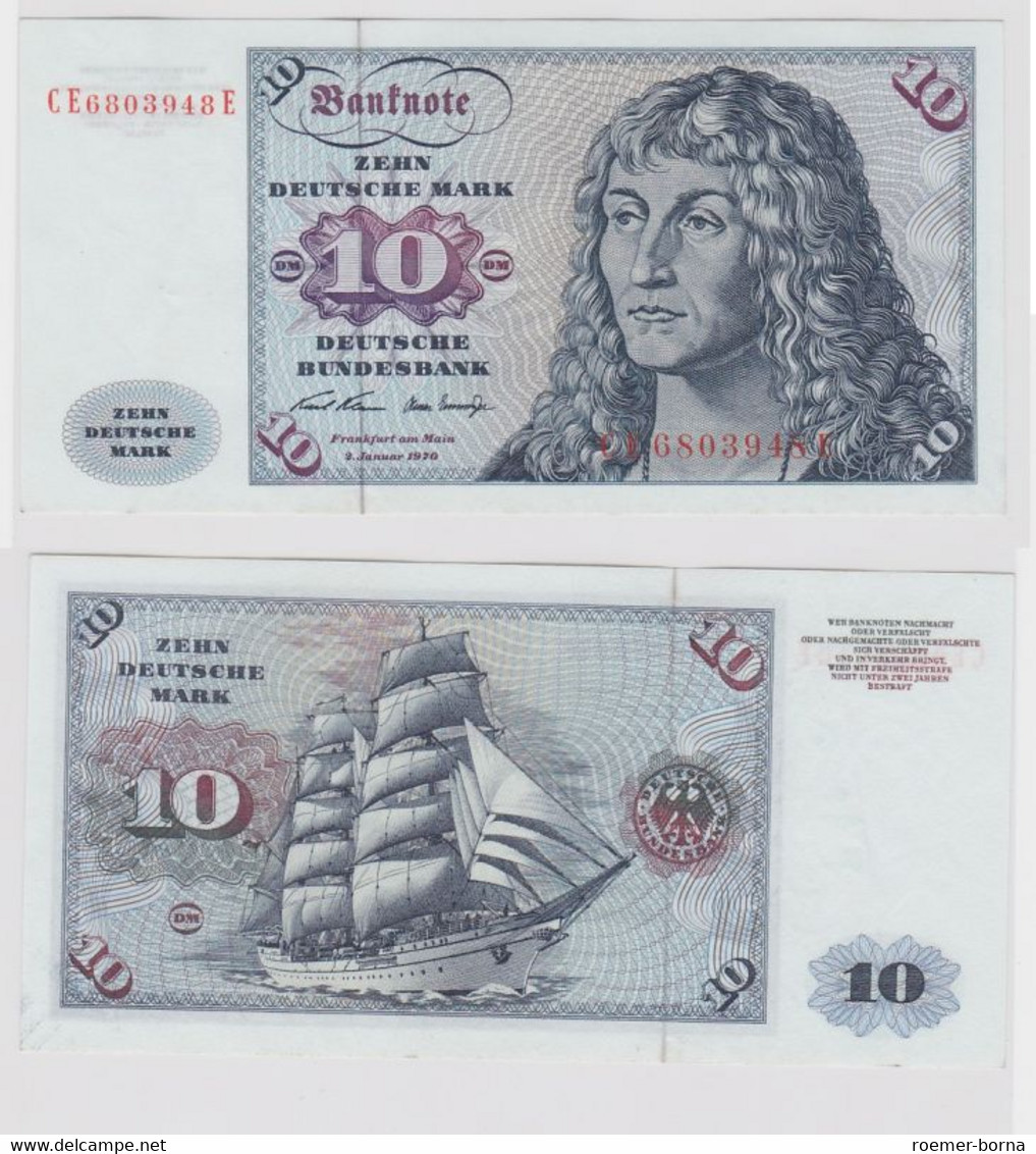 T147129 Banknote 10 DM Deutsche Mark Ro. 270b Schein 2.Jan. 1970 KN CE 6803948 E - 10 DM
