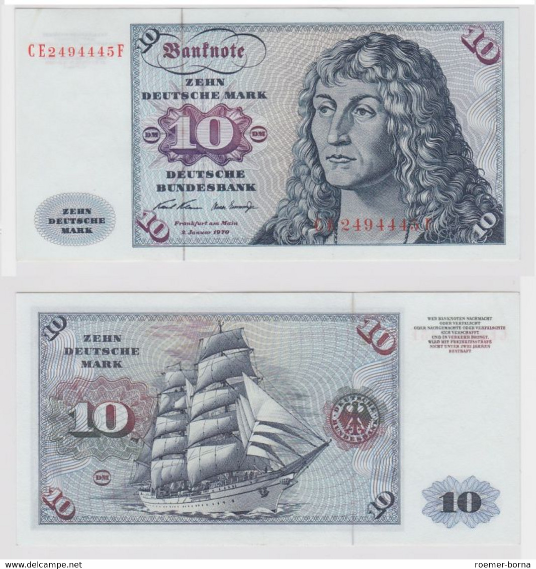 T147137 Banknote 10 DM Deutsche Mark Ro. 270b Schein 2.Jan. 1970 KN CE 2494445 F - 10 DM