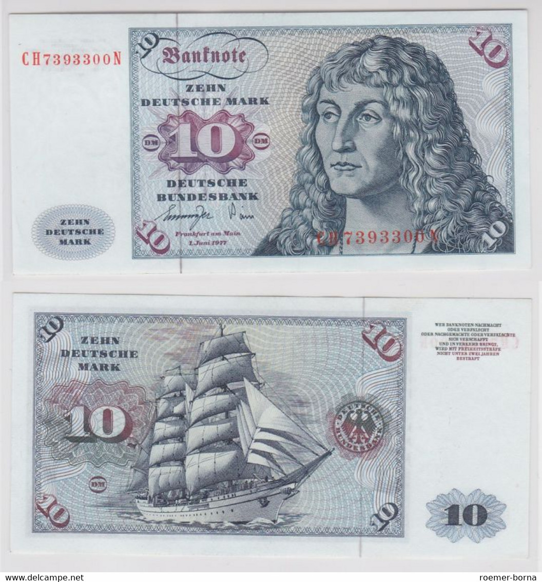 T147154 Banknote 10 DM Deutsche Mark Ro. 275a Schein 1.Juni 1977 KN CH 7393300 N - 10 DM