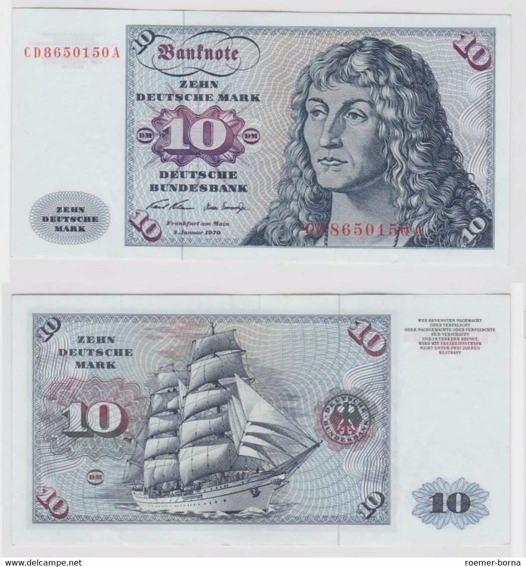 T147193 Banknote 10 DM Deutsche Mark Ro. 270a Schein 2.Jan. 1970 KN CD 8650150 A - 10 Deutsche Mark