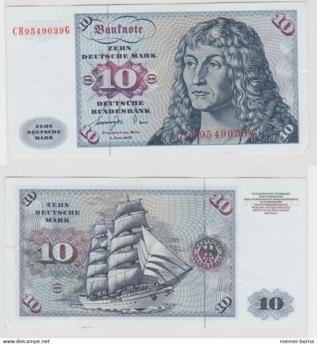 T147199 Banknote 10 DM Deutsche Mark Ro. 275a Schein 1.Juni 1977 KN CH 9549039 G - 10 Deutsche Mark