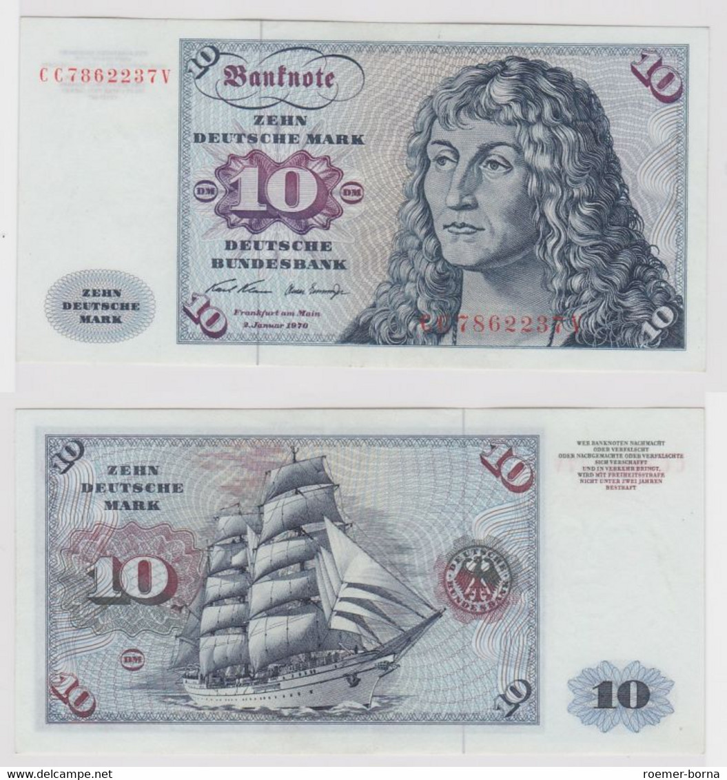 T147207 Banknote 10 DM Deutsche Mark Ro. 270a Schein 2.Jan. 1970 KN CC 7862237 V - 10 DM