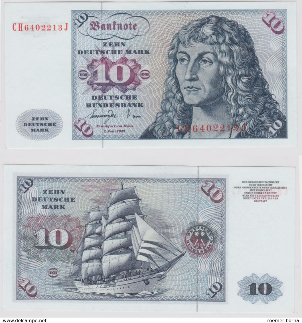 T147236 Banknote 10 DM Deutsche Mark Ro. 275a Schein 1.Juni 1977 KN CH 6402213 J - 10 DM