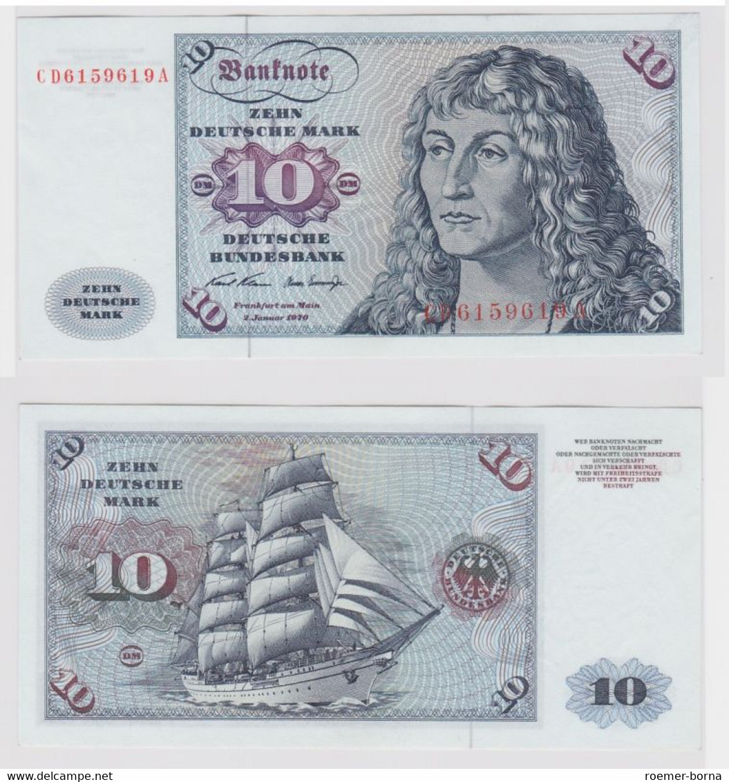 T147312 Banknote 10 DM Deutsche Mark Ro. 270a Schein 2.Jan. 1970 KN CD 6159619 A - 10 DM