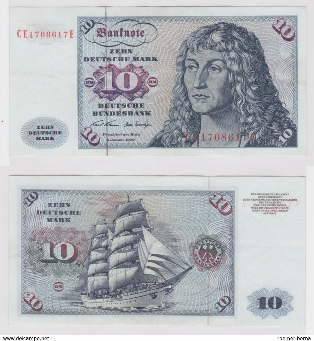 T147387 Banknote 10 DM Deutsche Mark Ro. 270b Schein 2.Jan. 1970 KN CE 1708617 E - 10 DM
