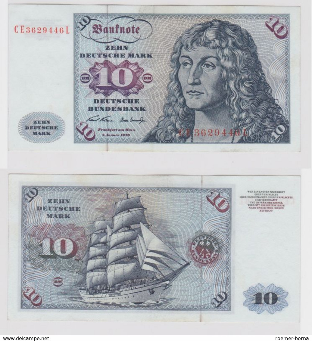 T147442 Banknote 10 DM Deutsche Mark Ro. 270b Schein 2.Jan. 1970 KN CE 3629446 L - 10 DM