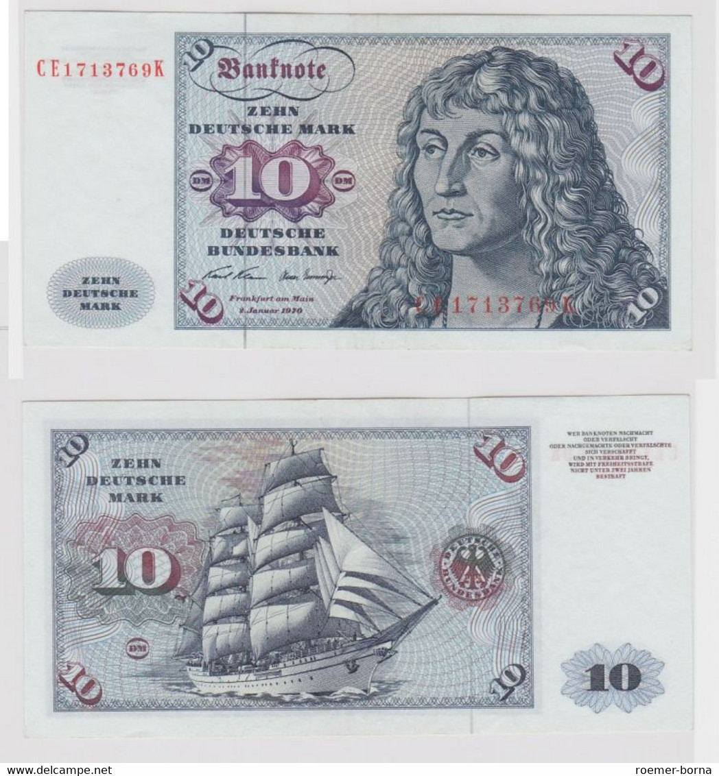 T147451 Banknote 10 DM Deutsche Mark Ro. 270b Schein 2.Jan. 1970 KN CE 1713769 K - 10 DM