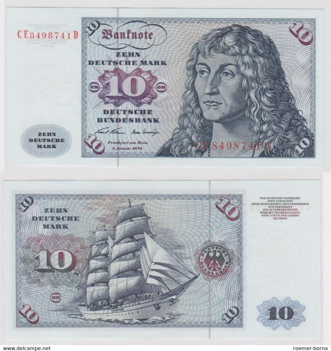 T147480 Banknote 10 DM Deutsche Mark Ro. 270b Schein 2.Jan. 1970 KN CE 8498741 D - 10 DM