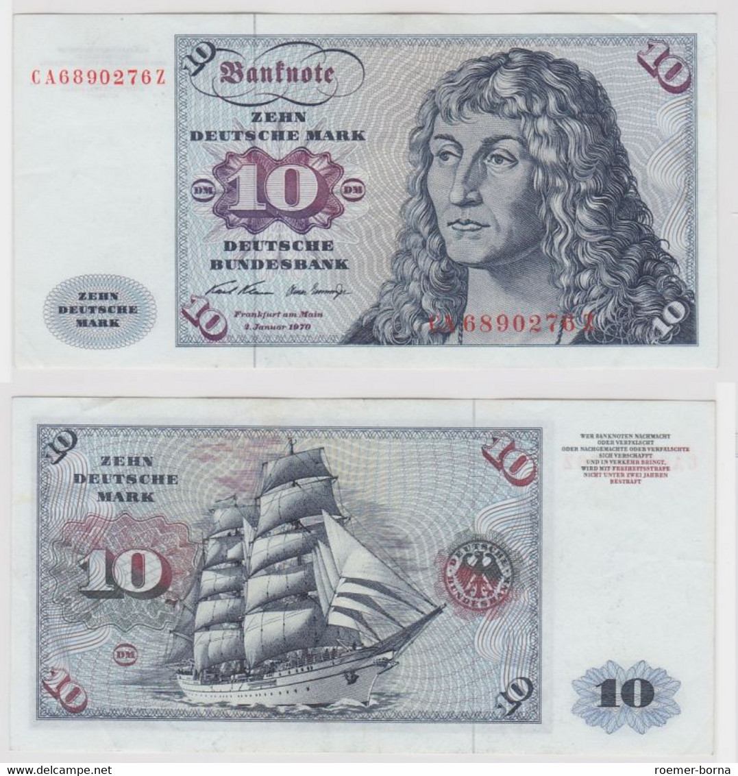 T147481 Banknote 10 DM Deutsche Mark Ro. 270a Schein 2.Jan. 1970 KN CA 6890276 Z - 10 DM