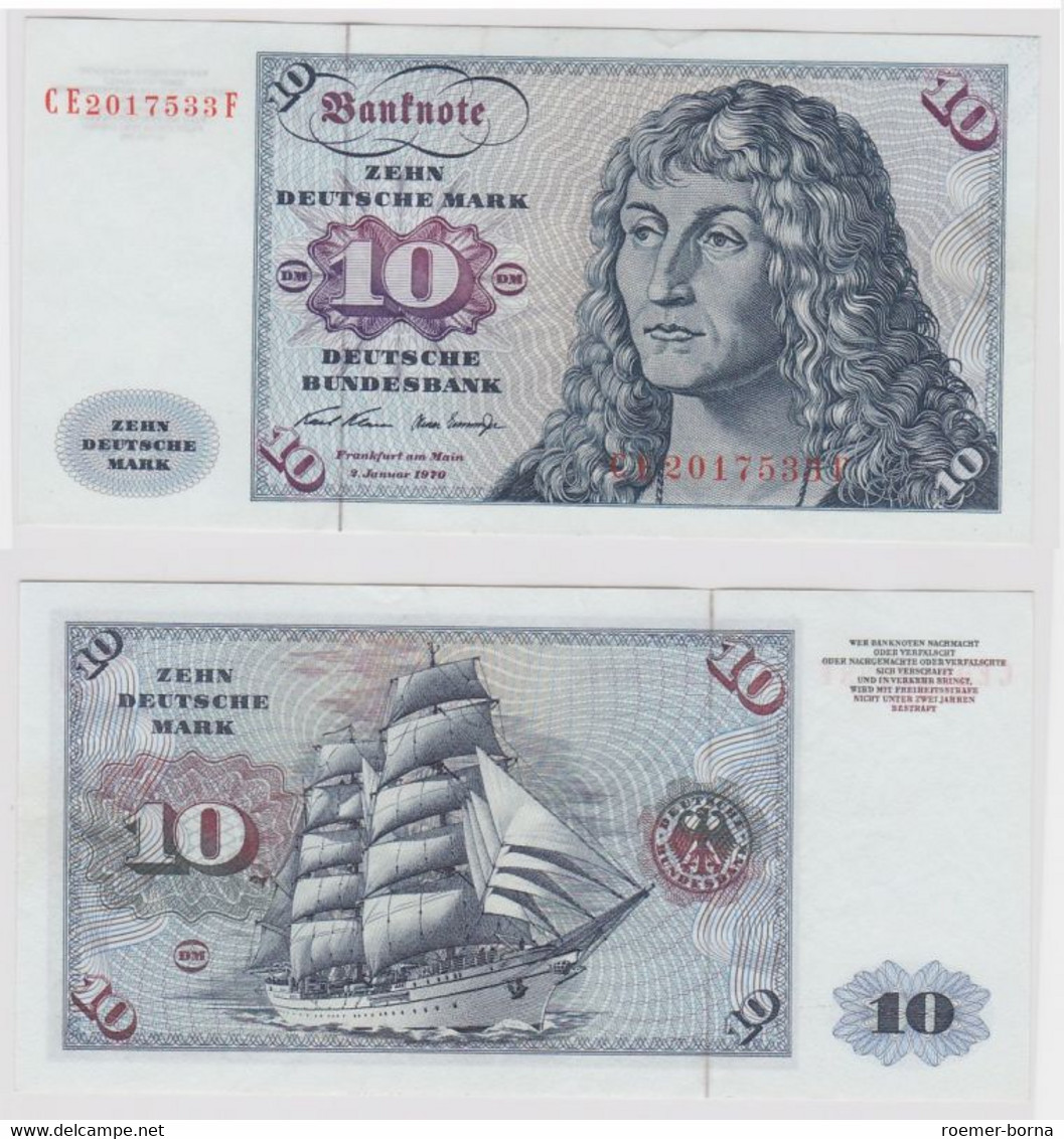 T147484 Banknote 10 DM Deutsche Mark Ro. 270b Schein 2.Jan. 1970 KN CE 2017533 F - 10 DM