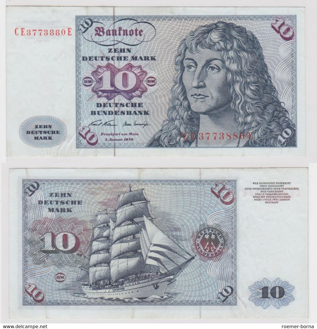 T147491 Banknote 10 DM Deutsche Mark Ro. 270b Schein 2.Jan. 1970 KN CE 3773880 E - 10 DM