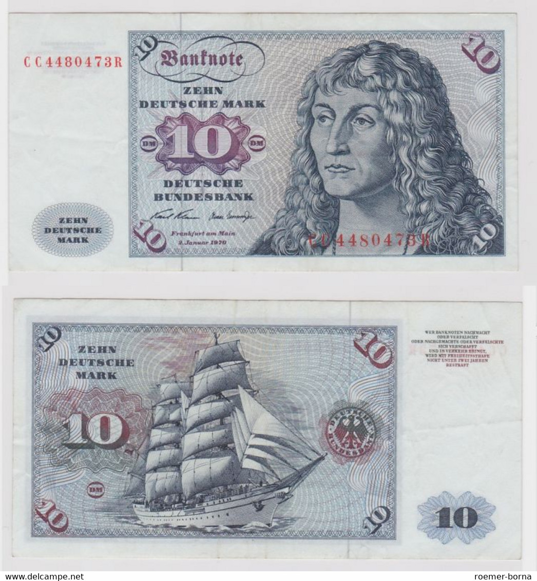 T147492 Banknote 10 DM Deutsche Mark Ro. 270a Schein 2.Jan. 1970 KN CC 4480473 R - 10 DM