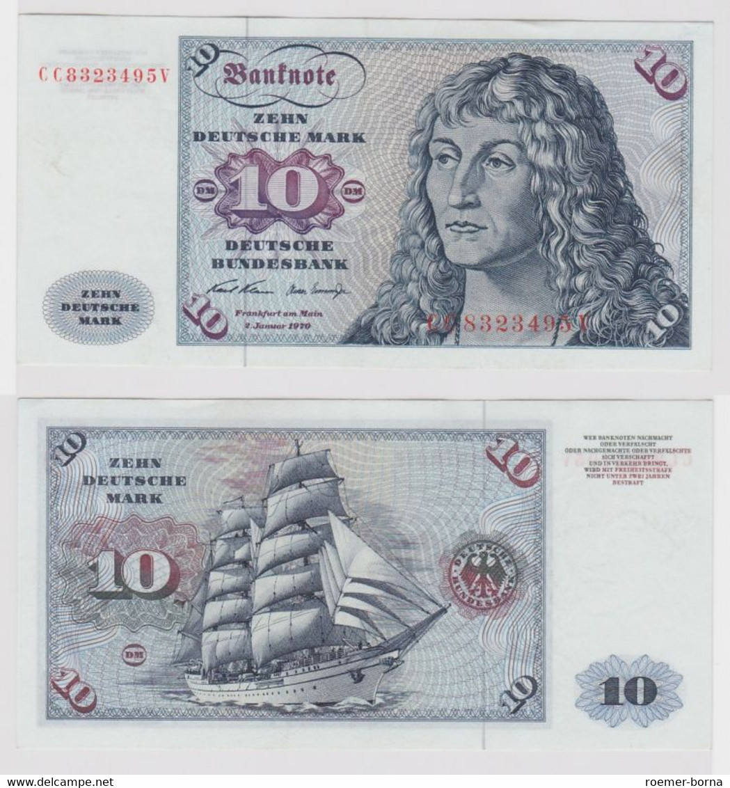 T147495 Banknote 10 DM Deutsche Mark Ro. 270a Schein 2.Jan. 1970 KN CC 8323495 V - 10 DM
